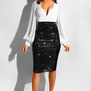 Sexy Straight Sequin Skirt✨